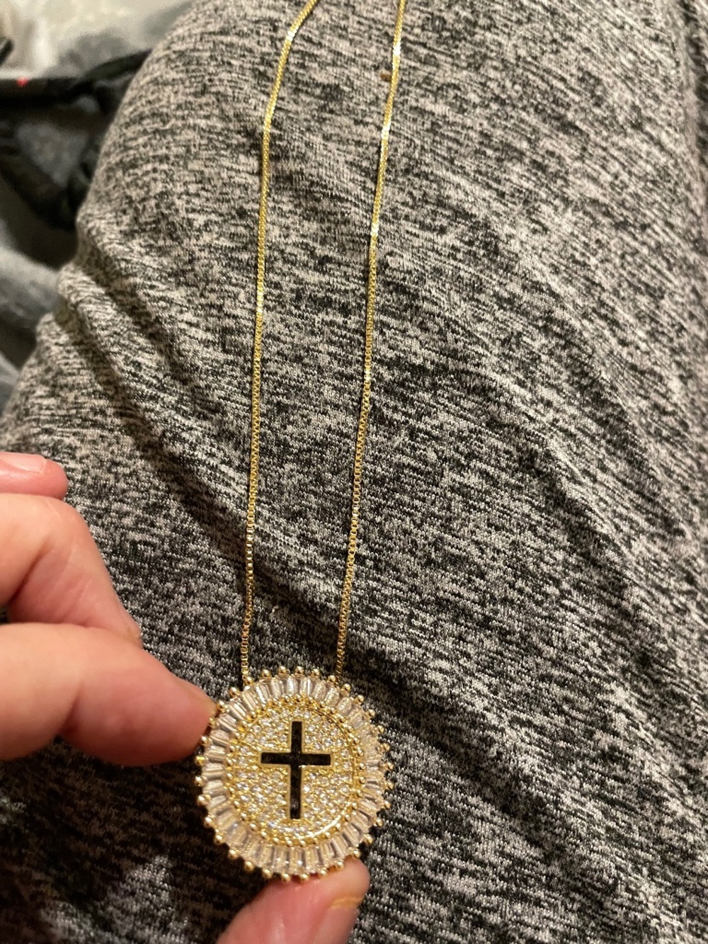 cross cz necklace